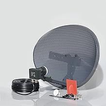 SSL Satellites Freesat HDR Satellite Dish DIY Self Installation Kit, Latest Dish with Quad LNB, Twin Black Coax Cable, All necessary Brackets, Bolts and SATELLITE FINDER (10 Meter Kit, Black)