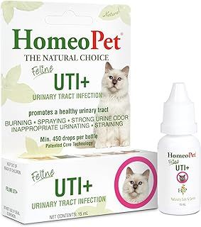 HomeoPet Feline UTI Plus Urinary-Tract Relief, Urinary-Tract Support for Cats, 15 Milliliters