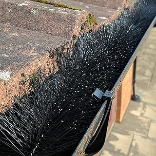 Gutter Guard Brush - Drain Downpipe Leaves Filter (8m (26ft), Black)