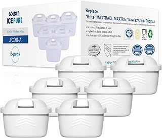 GOLDEN ICEPURE Water Filter Cartridges Compatible with Brita Maxtra+, Maxtra Plus, Mavea, Anna Duomax, 6 Pieces