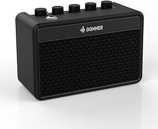 Donner Mini Electric Guitar Amplifier 5W, Mini Guitar Amp Portable for Desktop Practice with a Retro British Tone(DA-10)