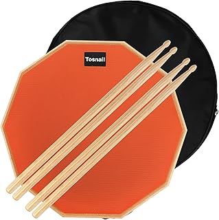 Tosnail 12 Inch Silent Drum Practice Pad with 2 Pairs Drum Sticks and Storage Bag