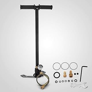 VEVOR 3-Stage Hand Stirrup Pump,Hand Pump 4500Psi with High grade 301 stainless steel 3-Stage Air Gun Rifle Pump Filling Stirrup Charger PCP Hand Pump Airguns