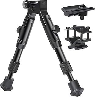 Feyachi 3 in 1 Tactical Rifle Bipod + Rail Mount Adapter + Barrel Clamp Adjustable Height from 6.3" to 6.9" for Hunting