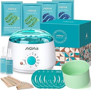 Waxing Kits Professional Full kit, Wax Kit for Women with Aloe Silicone Bowl, Wax Pot with 400g Hard Wax Beads for Face, Arms, Legs, Bikini and Full Body Hair Removal