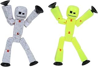 Zing StikBot Dual Pack - Includes 2 StikBots - Collectible Action Figures and Accessories, Stop Motion Animation, Ages 4 and Up (Yellow Highlighter and Cream & Cookies)