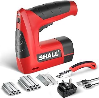 SHALL 4V Cordless 3in1 Brad Nailer/Stapler Kit, Cordless Decorative Stapler with 2500 Staples,Pistola de grapas eléctrica 3 en 1