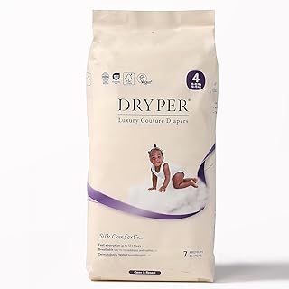 Baby Nappies Size 4 (10-15kg / 22-33 lbs), Ultra-Thin & Soft Absorption Core, Sensitive Skin Safe, 3D Leak Guards, 12H Leak Protection, Wetness Indicator, Easy to Carry, 1 Pack(7 Nappies)