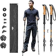 Cascade Mountain Tech Aluminum Adjustable Trekking Poles - Lightweight Quick Lock Walking Or Hiking Stick - 1 Set (2 Poles)
