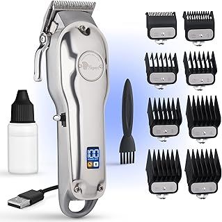 Fagaci Professional Hair Clippers Men Cordless with Extremely Fine Cutting, Powerful Motor Mens Hair Clippers, Long Battery Barber Clipper, Haircut Machine Set, Barbershop Quality Electric Barber Kit