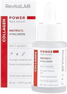 RevitaLAB Power Anti-Aging Face Serum and Moisturiser with Collagen, Matrixyl, Hyaluronic Acid, 30ml