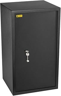 HomeSafe HV70K Large Safe with Key Lock, 70x40x36cm (HxWxD), Money Safe Lock Box for Home Security, Storage Safety Locker for Cash Savings, Office safe for documents with 2 height-adjustable shelves