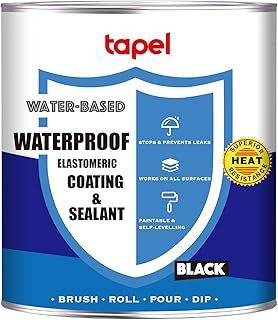 Water-Based Liquid Rubber Waterproof Sealant - Dark Grey 1.4L - Professional Grade Roof & Concrete Coating, Indoor/Outdoor Leak Repair, Crack Filler, Weather-Resistant Protection