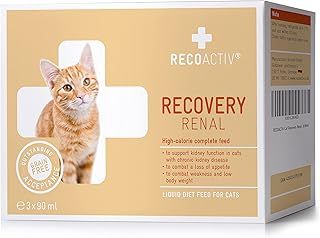 Recovery Renal for cats, 3 x 90 ml, high-calorie complete diet food for cats with kidney dysfunction and increased energy requirements during recovery, to promote weight gain
