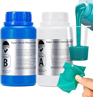BBDINO Super Elastic Silicone Mould Making Kit, 21.16 oz Liquid Rubber for Casting 3D Moulds | Food Molds 1:1 by Volume, Jade Green