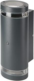 Dusk to Dawn Outdoor Wall Lights, Max 35W GU10 Aluminium Up Down Outside Wall Lights, IP44 Waterproof Anthracite Grey Garden Lights for Front Door, Patio, Terrace, Hallway, Porch, Post, Garage