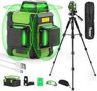 Huepar Laser Level with Tape Measure Set, 3x360° Self-Leveling Lazer Level Green 3D Cross Line Li-ion Battery Lazer Leveler Professional Outdoor Lazer Tool, Magnetic Bracket & Hard Carry Case Included