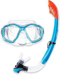Two Bare Feet PVC Snorkel and Mask Set for (Adults) – Premium Anti-Fog Diving Gear with Adjustable Fit, Leak-Proof PVC Snorkel, Perfect for Snorkelling, Swimming, Scuba & Freediving