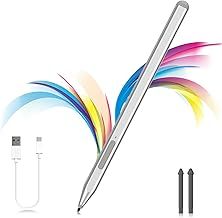 Stylus Pen for Microsoft Surface Pro11/10/9/8/X/7+/6/5/4/3/Surface 3, Surface Go 3/2/1, Surface Laptop/Studio/Book 4/3/2/1 with Eraser Side Button,Palm Rejection,Tilt Function,1024 Pressure (Sliver)