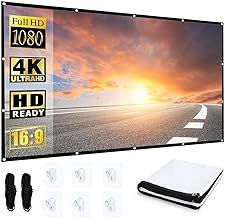 Projector Screen 72 Inch, Andthere 16:9 HD Foldable Portable Outdoor Projector Screen for Garden Bedroom Camping Tent Cinema, Anti-Crease Movie Projection Screens for Indoor Home Office Theater