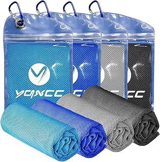 YQXCC 4-Pack Cooling Towels (100x30 cm), Soft Breathable Chilly Microfibre Ice Towels for Yoga, Golf, Gym & More