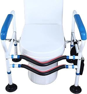 NJUN Toilet Frame for Disabled and Elderly, Height and Width Adjustable Toilet Safety Frames, Anti-Slip Handrails, Sturdy and Secure, Easy to Install, Toilet Aids for Disabled and Elderly