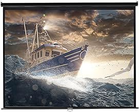 INMOZATA Pull Down Projector Screen 100" Wall & Ceiling Mounted HD Projection Screen with 4:3 Ratio Matte White Screen for Home Cinema Theater School Office Presentation Outdoor Indoor(Size:197x147cm)