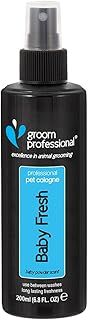 GROOM PROFESSIONAL Baby Fresh Dog Cologne Spray - Dog Perfume Spray - Dog Spray for Smelly Dogs - Familiar Baby Powder Dog Spray - Contains Chamomile to Soothe Sensitive Skin, 200ml