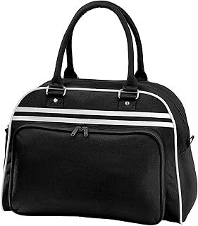 BagBase BG075BKWH Retro Bowling Bag - Black/White, Medium