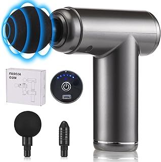 Bestyks Massage Gun Deep Tissue Electric Percussion Handheld Muscle Massager for Pain Relief Fitness Recovery Body Shaping with 2 Heads Quiet