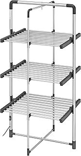 BLACK+DECKER 63099 3-Tier Heated Clothes Airer Aluminium, Cool Grey, 140cm x 73cm x 68cm