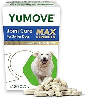 YuMOVE Max Strength Joint Supplement for Senior Dogs, Hip & Joint Aid with Glucosamine, Chondroitin & Green Lipped Mussel, Age 8+, 120 Tablets
