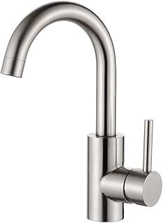 GRIFEMA Bathroom Basin Mixer Tap Stainless Steel, 360° Swivel, Hot & Cold Water Control, Water-Saving, Durable, Easy DIY Installation, Brushed, G1002A