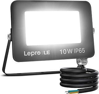 Lepro 10W LED Floodlight Outdoor, 850LM LED Security Lights, 70W Incandescent Lamp Equivalent, Waterproof IP65, Daylight White LED Outdoor Lights for Garden [Without Sensor]