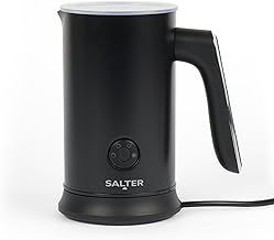 Salter Chocolatier Hot Chocolate Maker - 4-In-1 Electric Milk Frother, Cordless Hot & Cold Milk Foamer 115ml, One Cup 240ml Milk Steamer Heater, LED Control Panel, For Coffee, Cappuccino, Latte, 500W