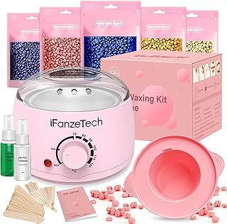 Waxing Kit, Wax Warmer, Wax Pot for Hair Removal: Wax Heater Kit for Waxing, 5 Packs Wax Beads and 30 Applicator Sticks, Painless Waxing Machine for Full Body