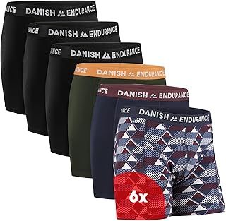 DANISH ENDURANCE Cotton Boxers for Men with Optional Fly, Breathable Men's Underwear Trunks, 6 or 10 Pack