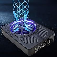 800W 10 Slim Under Seat Car Subwoofer, Car Audio Subwoofers Built-in Amplifier, Powered Truck Subwoofer Upgrade with Blue LED Ambient Light (Colourful Ambient Light with App