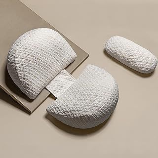 SHANNA Wedge Pregnancy Pillow for Sleeping, Maternity Body Support Pillows for Back, Hips, Belly, Legs, Adjustable Soft Comfort Pregnancy Pillows, Removable Pillow Cover(White)