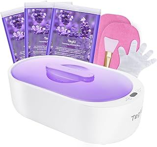 Teglu Small Paraffin Wax Machine for Hands and Feet 2L, Paraffin Bath With 3 Pack Paraffin Wax Refills/Mitts/Booties/Liners, Quick Heating, Moisturizing Hand Wax Spa, White