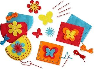 Serabeena Sew Your Own Purses - Sewing Kit for Kids Ages 4-8 Plus - Felt Crafts - Helps Develop Fine Motor Skills - DIY Kit With 6 Purses & Accessories