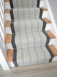 Luna Grey Herring Cut to Size Long Narrow Hallway Stair Runner Rugs (70cm, 20ft (609cm))