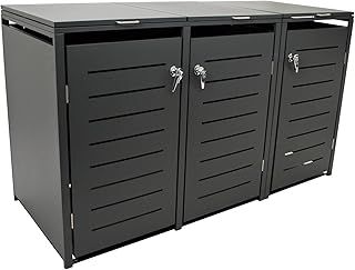 Cologne Wheelie Bin Box for 3 x Bins 120 and 240 Litres Galvanised Steel Anthracite