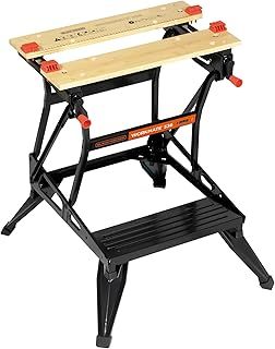 BLACK+DECKER Workmate, Work Bench Tool Stand Saw Horse , Dual Height with Heavy Duty Steel Frame, WM536