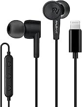 PALOVUE Lightning Earbuds - Compatible iPhone 14/13/12/11/10/8/7 Plus - MFi Certified with Microphone - SweetFlow Black