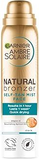 Garnier Ambre Solaire Natural Bronzer Quick Drying Dark Self Tan Face Mist 75ml