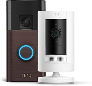 Ring Battery Video Doorbell + Ring Outdoor Camera Battery | DIY Wireless Doorbell Security Camera | Head-To-Toe View, HD Video, Easy installation (5min) | 30-day free trial of Ring Home