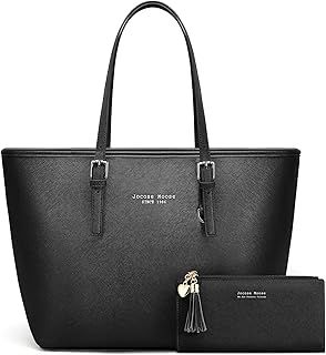 Women Handbag Laptop Tote Bag Large PU Leather Shoulder Bag Designer Lightweight Computer Tote Bag, Gift with a Ladies Purse