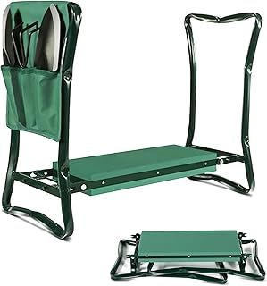 Crystals Garden Kneeler Seat, Portable Heavy Duty Gardening Kneelers Stool with Handles, Lightweight Folding Foam Padded Multi-Use 3 in 1 Garden Kneeler with Tool Bag