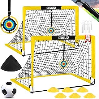 Football Goals for Kids, 4x3ft Pop Up Goals with Net, Targets, Cones, and Carry Bag